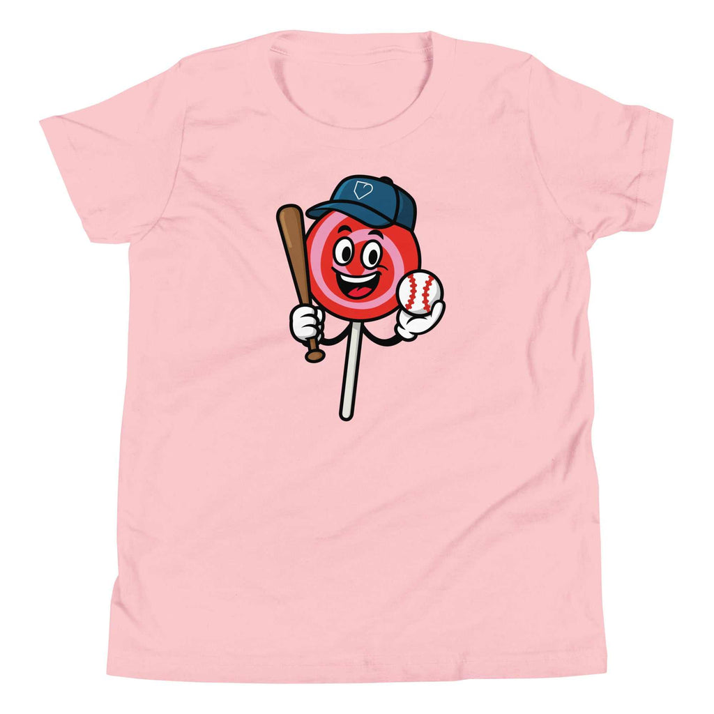 Youth Short Sleeve T-Shirt Lollipop Pink Front