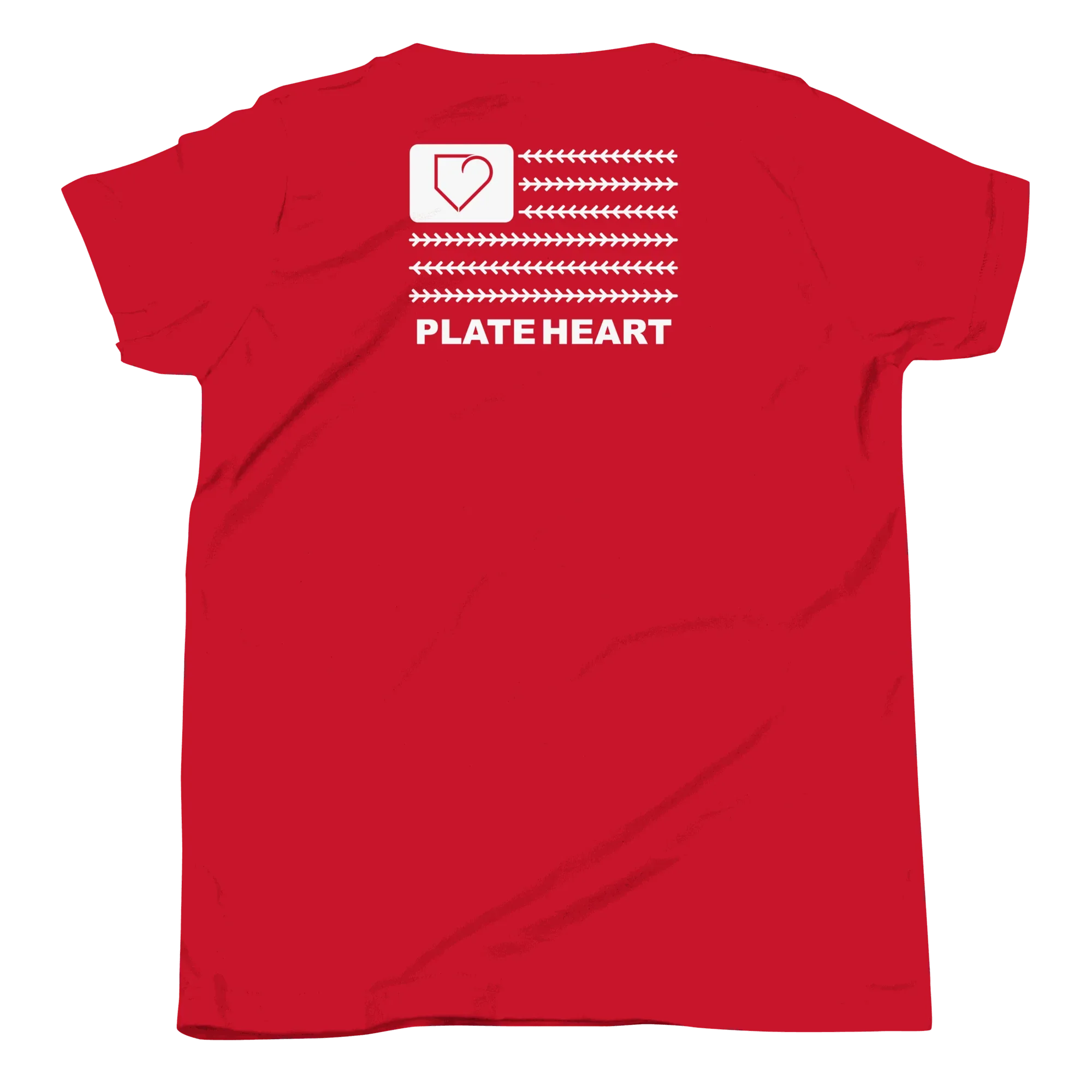 YOUTH SHORT SLEEVE WITH FRONT LOGO WHITE AND BACK PLATEHEART FLAG - PlateHeart