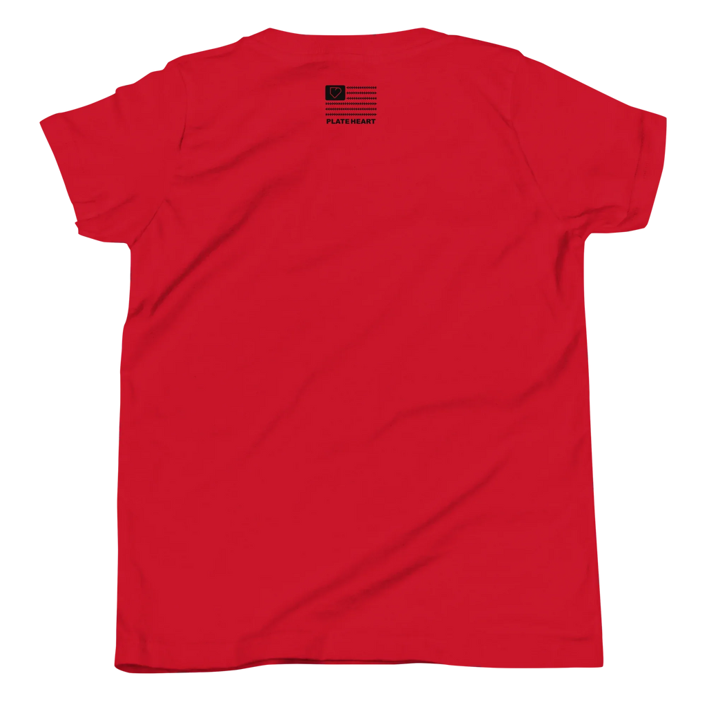 YOUTH SHORT SLEEVE T-SHIRT FRONT LOGO BLACK PLATEHEART - PlateHeart