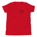 YOUTH SHORT SLEEVE T-SHIRT FRONT LOGO BLACK AND BACK PLATEHEART FLAG - PlateHeart