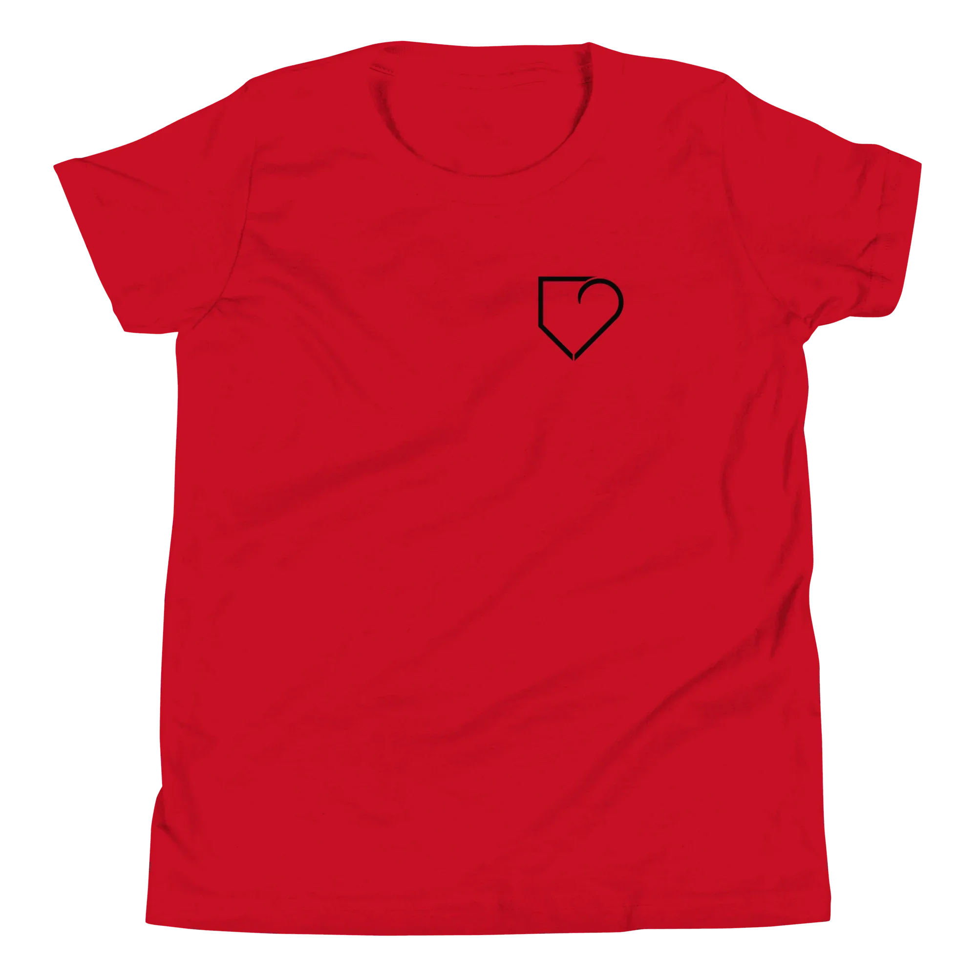YOUTH SHORT SLEEVE T-SHIRT FRONT LOGO BLACK AND BACK PLATEHEART FLAG - PlateHeart
