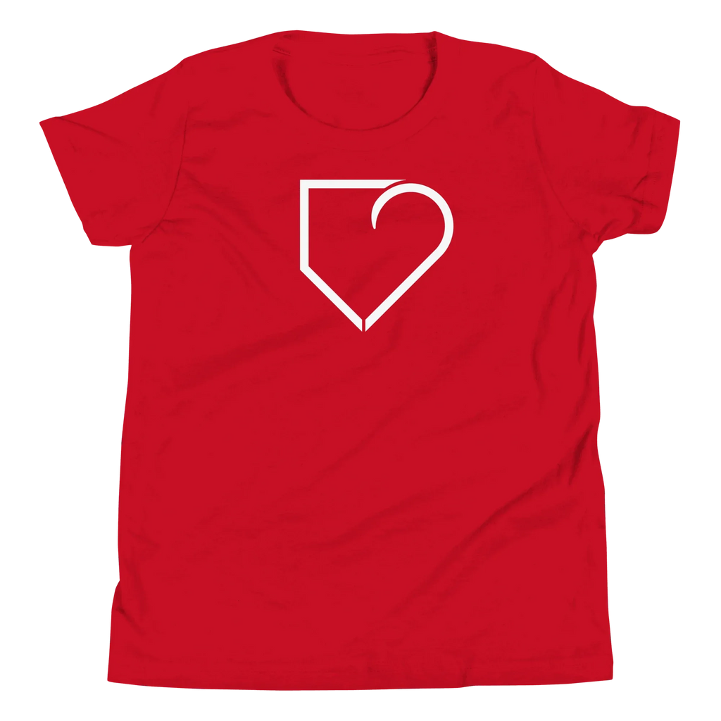 YOUTH SHORT SLEEVE T-SHIRT FRONT LOGO WHITE PLATEHEART - PlateHeart