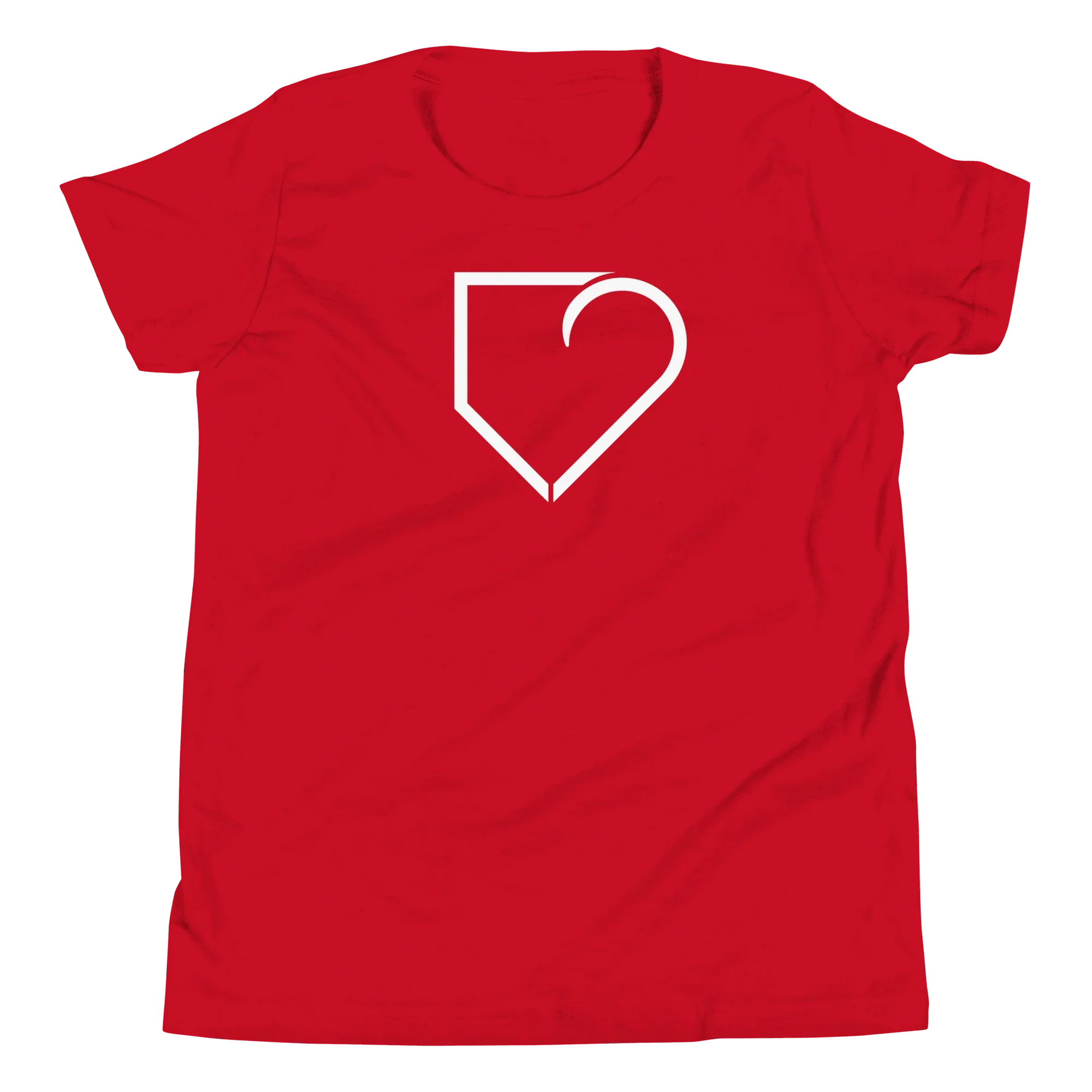 YOUTH SHORT SLEEVE T-SHIRT FRONT LOGO WHITE PLATEHEART - PlateHeart