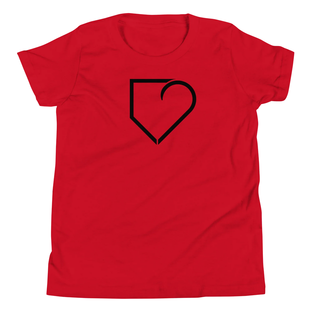 YOUTH SHORT SLEEVE T-SHIRT FRONT LOGO BLACK PLATEHEART - PlateHeart