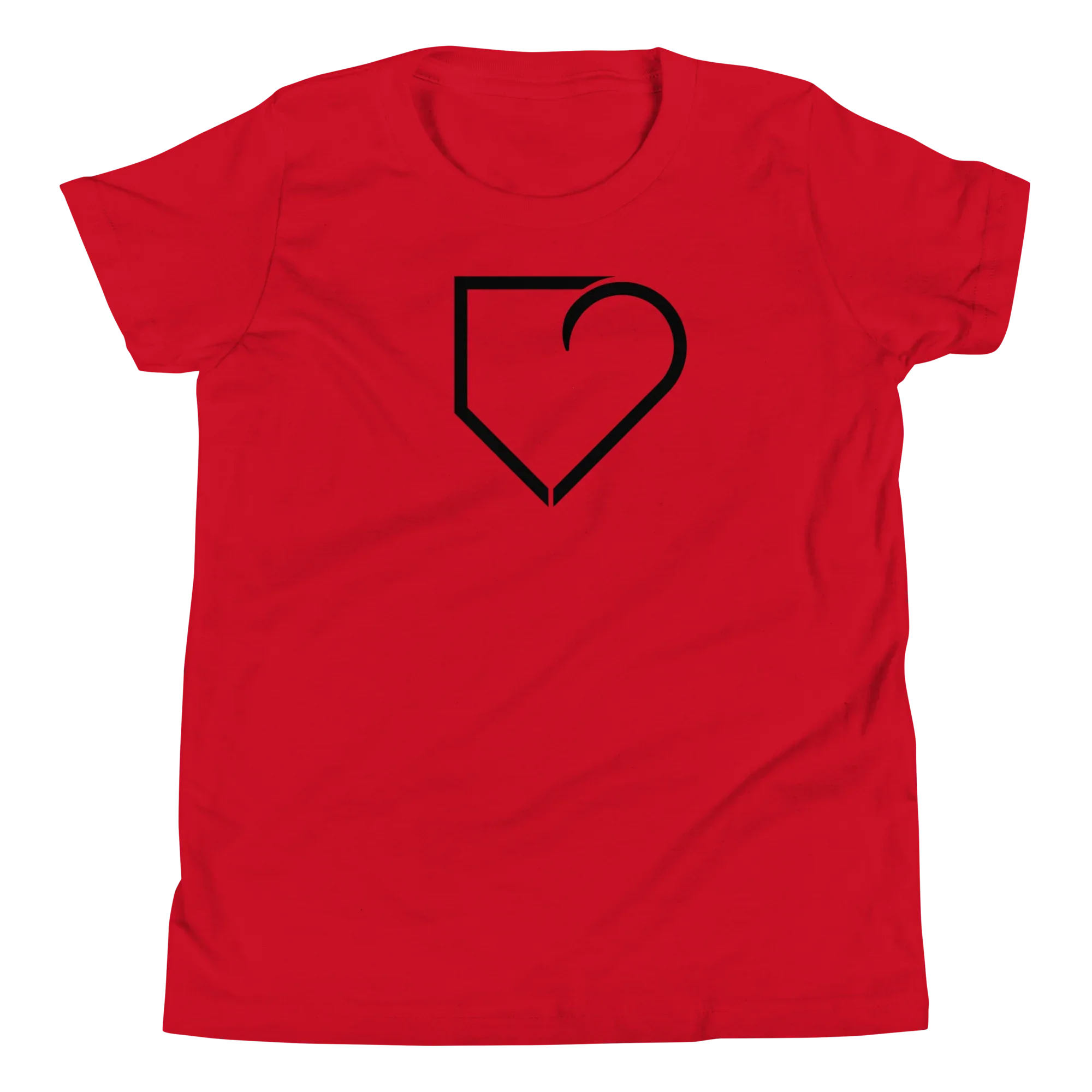YOUTH SHORT SLEEVE T-SHIRT FRONT LOGO BLACK PLATEHEART - PlateHeart