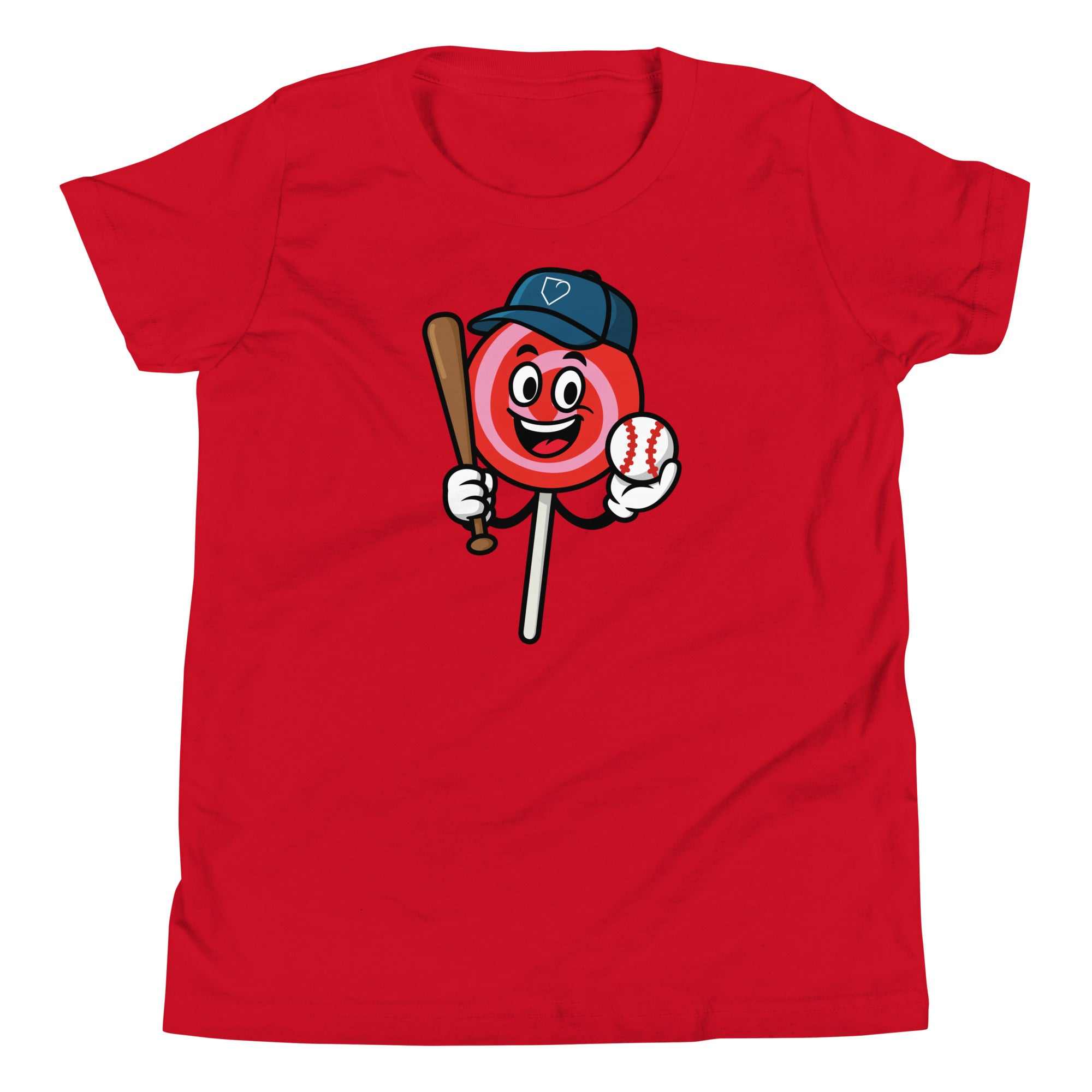 Youth Short Sleeve T-Shirt Lollipop Red Front