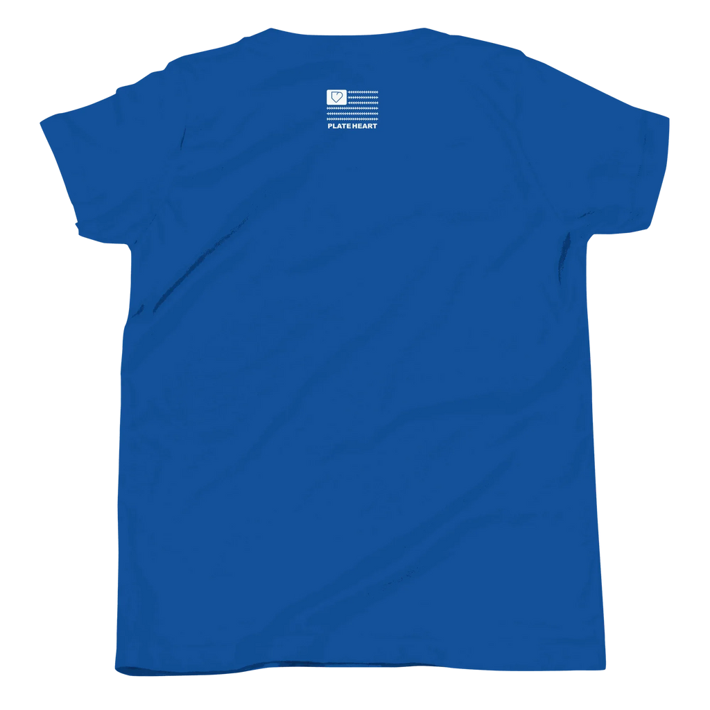 YOUTH SHORT SLEEVE T-SHIRT FRONT LOGO WHITE PLATEHEART - PlateHeart