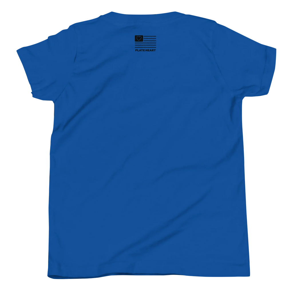 YOUTH SHORT SLEEVE T-SHIRT FRONT LOGO BLACK PLATEHEART - PlateHeart