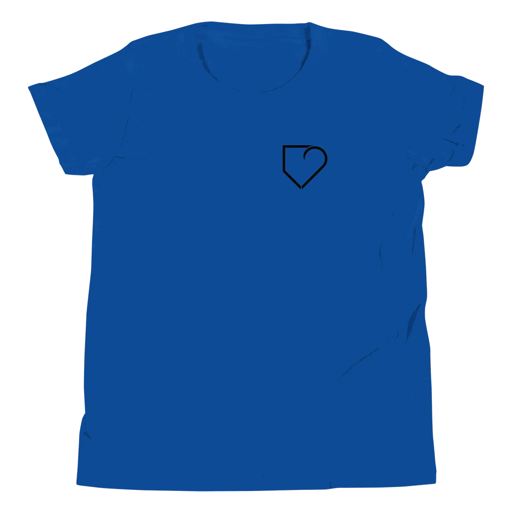 YOUTH SHORT SLEEVE T-SHIRT FRONT LOGO BLACK AND BACK PLATEHEART FLAG - PlateHeart