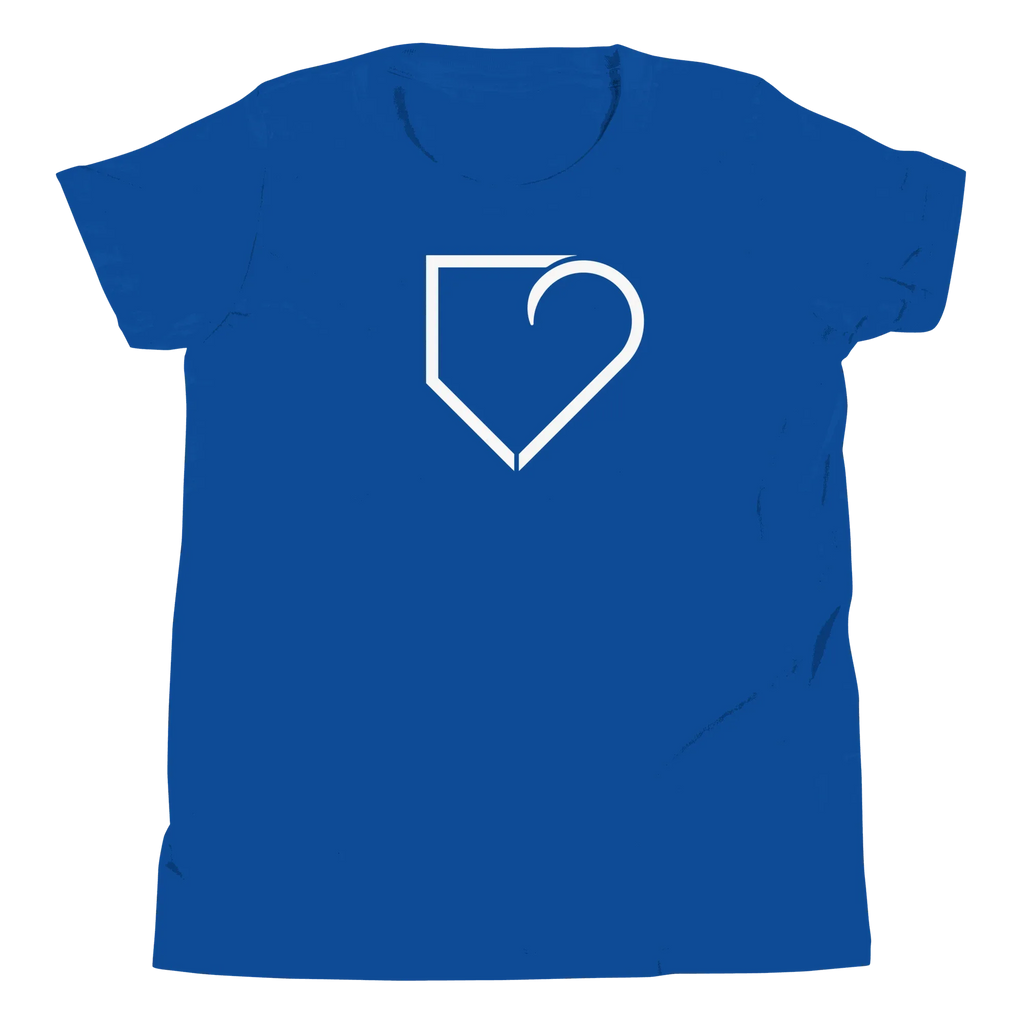 YOUTH SHORT SLEEVE T-SHIRT FRONT LOGO WHITE PLATEHEART - PlateHeart