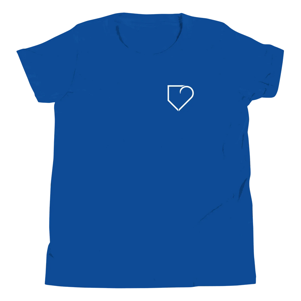 YOUTH SHORT SLEEVE WITH FRONT LOGO WHITE AND BACK PLATEHEART FLAG - PlateHeart