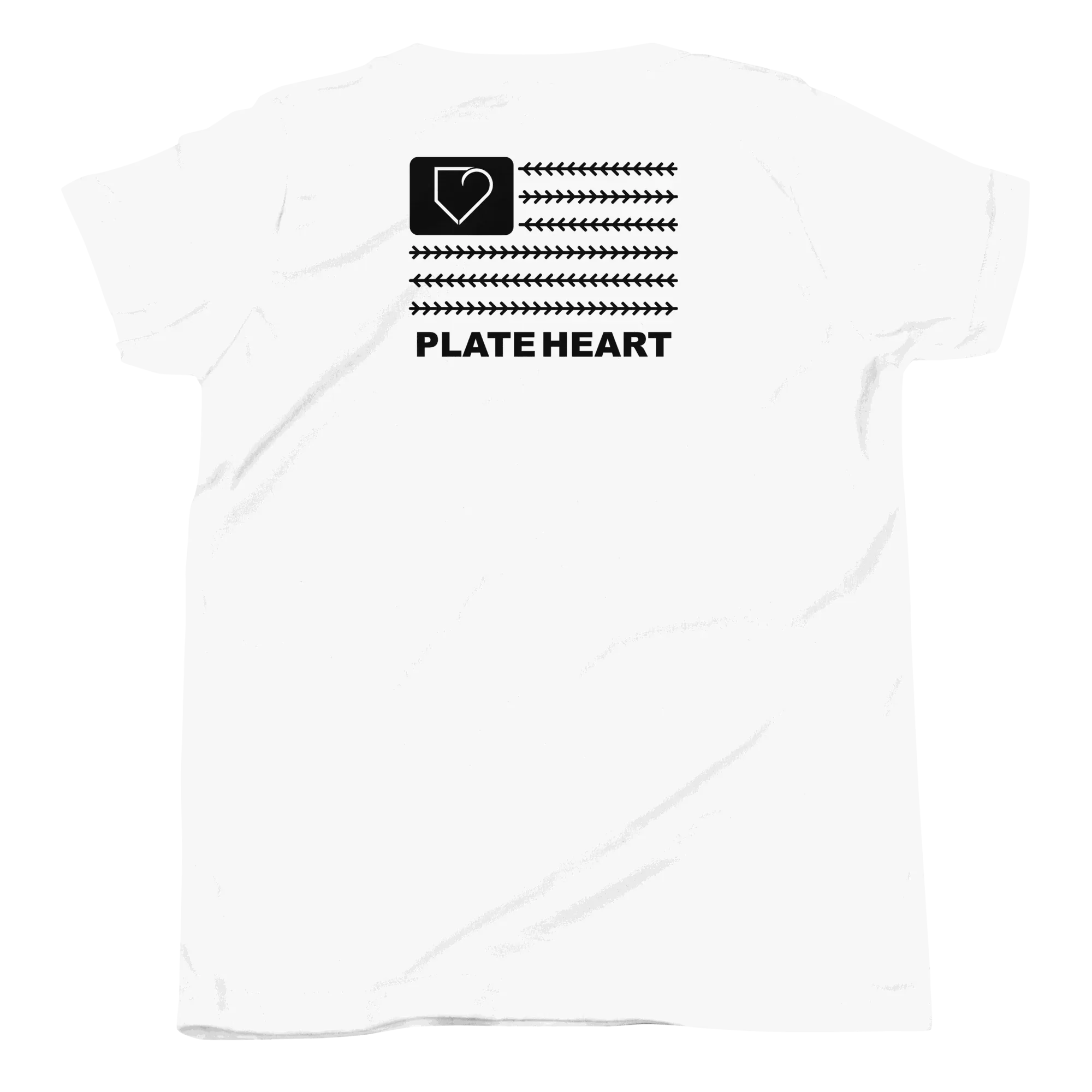 YOUTH SHORT SLEEVE T-SHIRT FRONT LOGO BLACK AND BACK PLATEHEART FLAG - PlateHeart