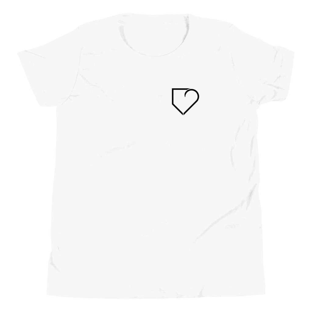 YOUTH SHORT SLEEVE T-SHIRT FRONT LOGO BLACK AND BACK PLATEHEART FLAG - PlateHeart