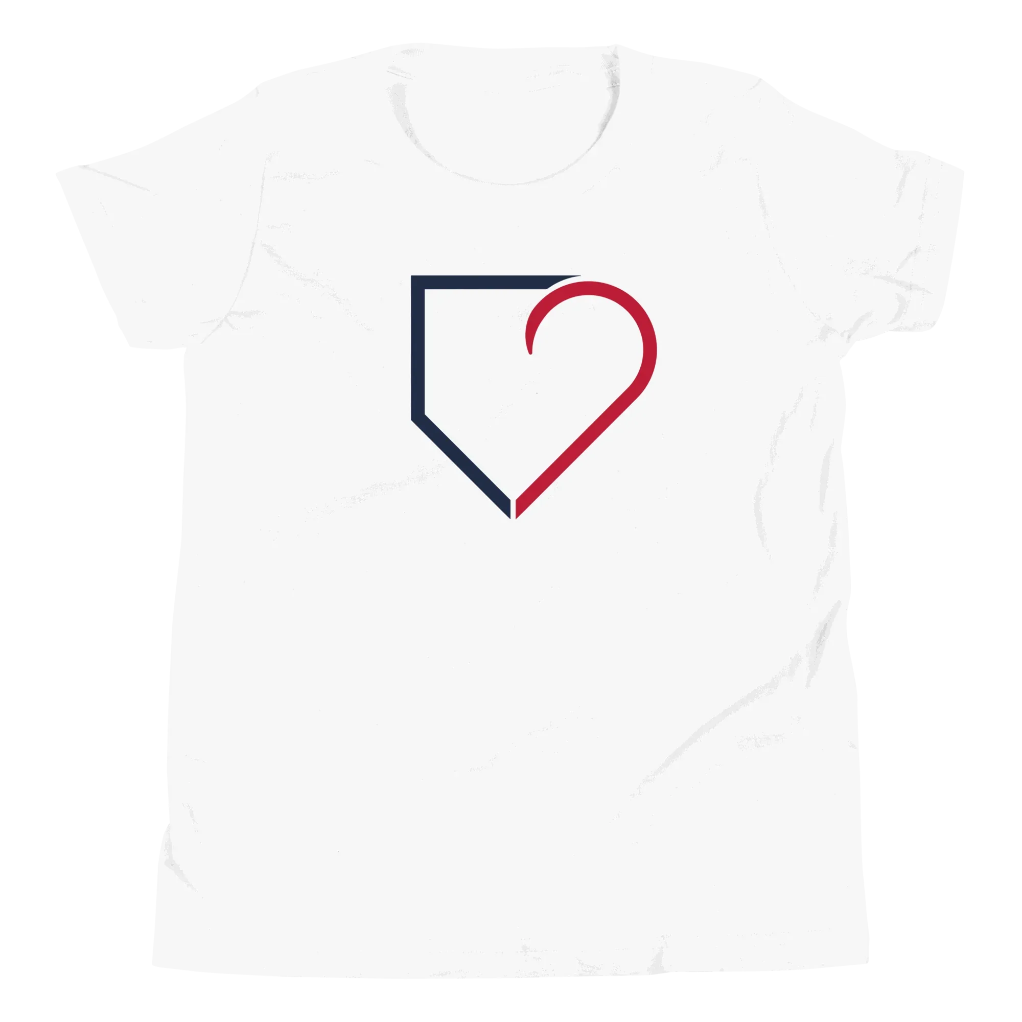 YOUTH SHORT SLEEVE T-SHIRT FRONT LOGO BLUE AND RED PLATEHEART - PlateHeart