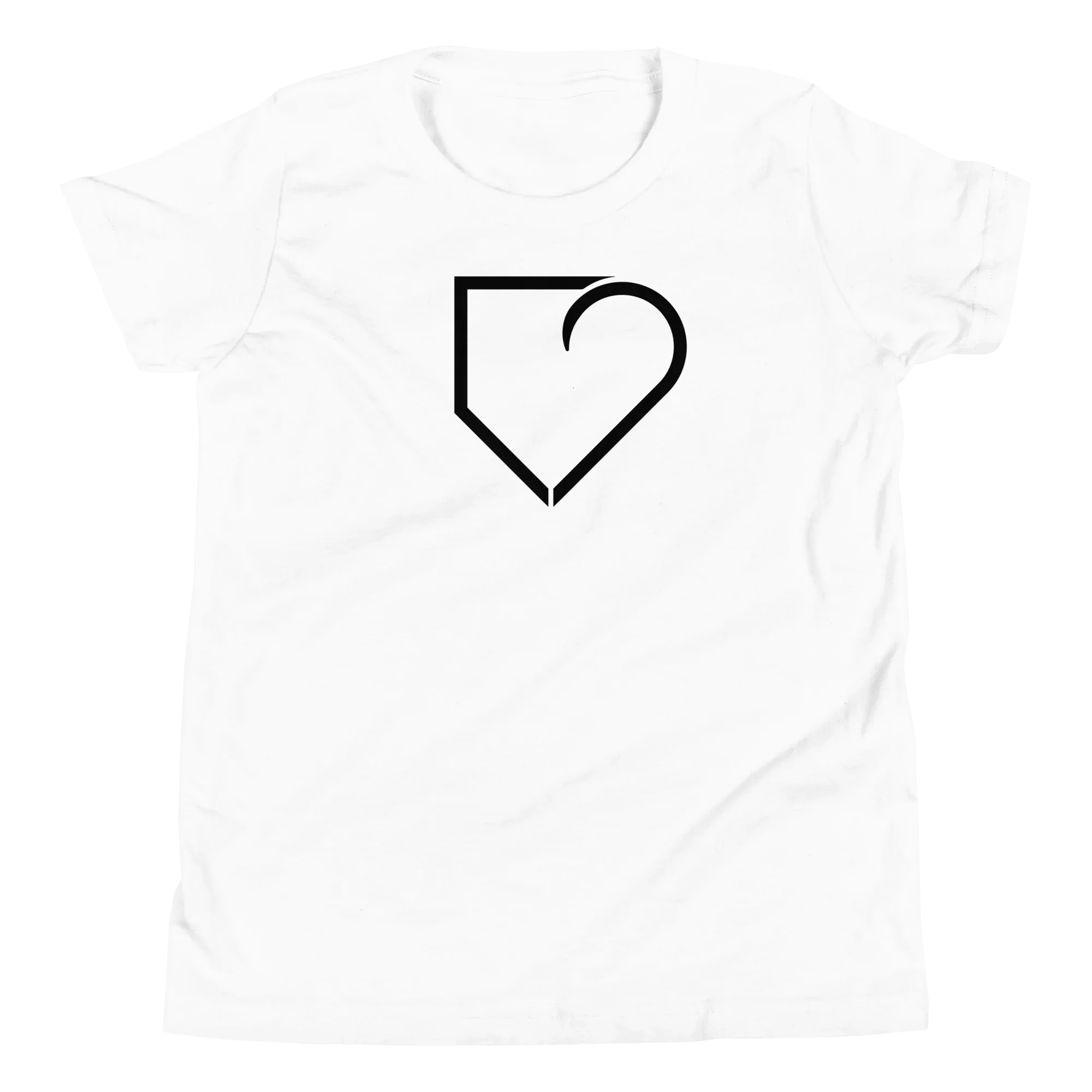 YOUTH SHORT SLEEVE T-SHIRT FRONT LOGO BLACK PLATEHEART - PlateHeart