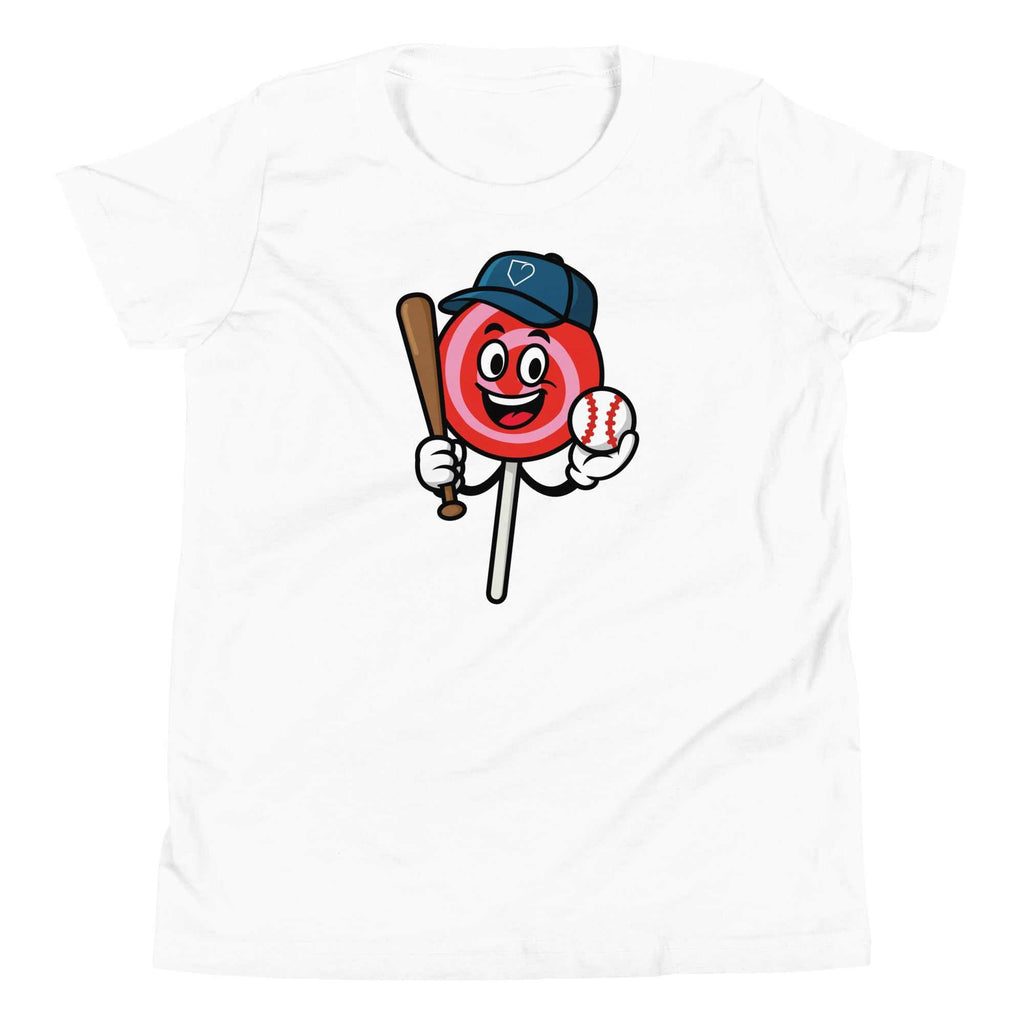 Youth Short Sleeve T-Shirt Lollipop White Front